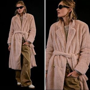 New! Free People Cuff It Coat‎ in pink, size L
